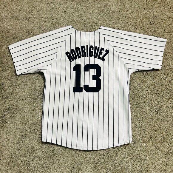 00’s Majestic New York Yankees #13 Alex Rodriguez Jersey Youth size 10/12 - Picture 8 of 9